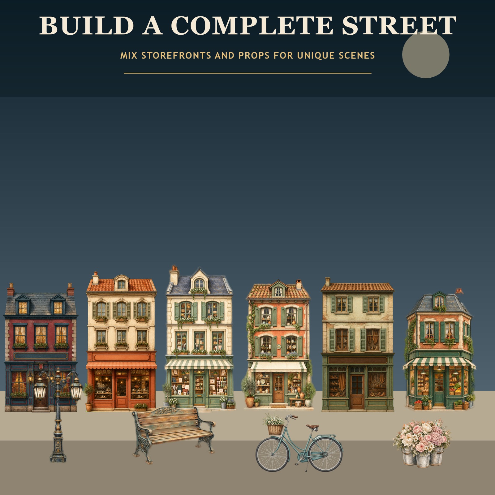 A street scene composed from Twilight Lane assets